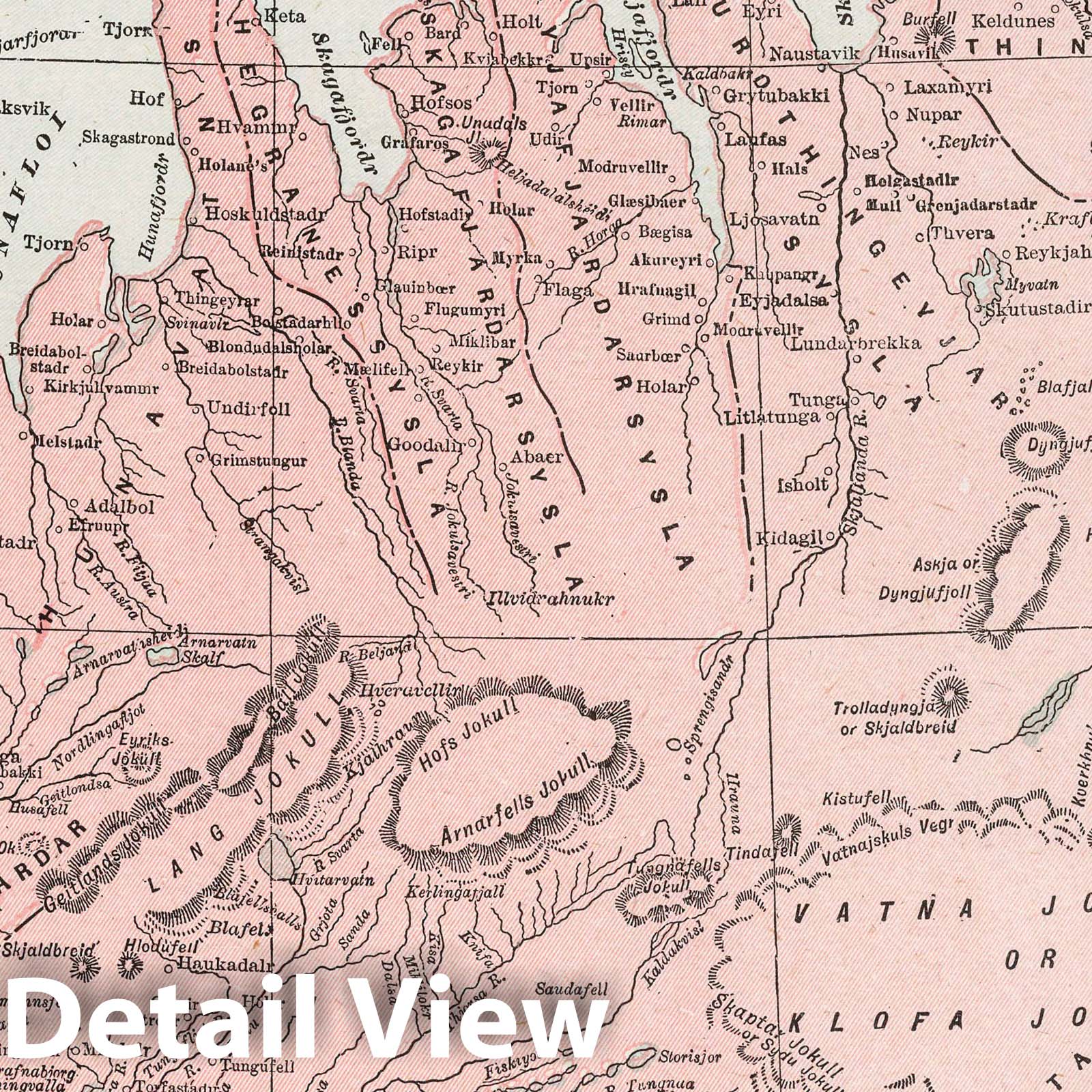 Iceland - Railroad Map, 1901 - Historical Map Print