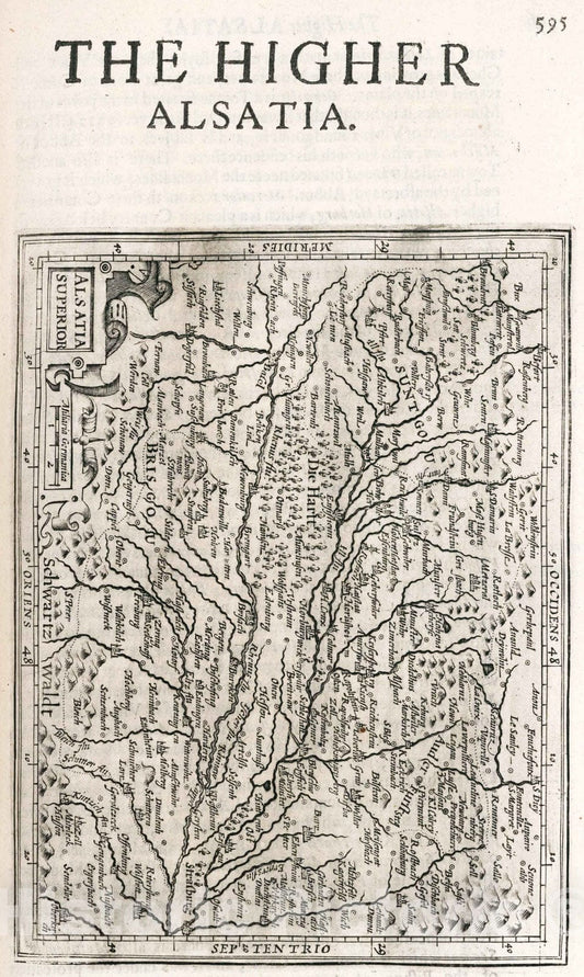 Historic Map : 1637 The higher Alsatia. Alsatia Superior - Vintage Wall Art