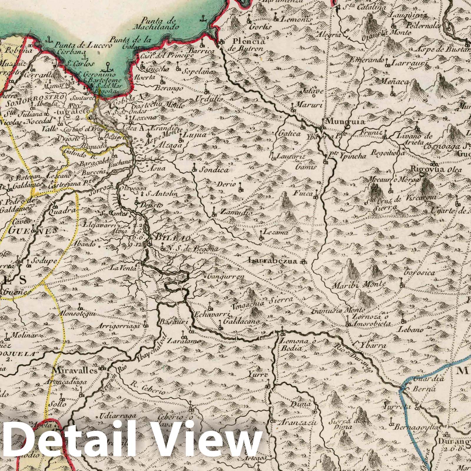 Vizcaya Historical Map by Tomás López 1769 - Spanish Atlas Reproduction