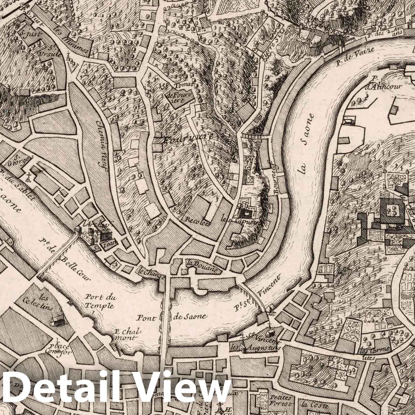 Lyon, 1700 - Historical Map Print