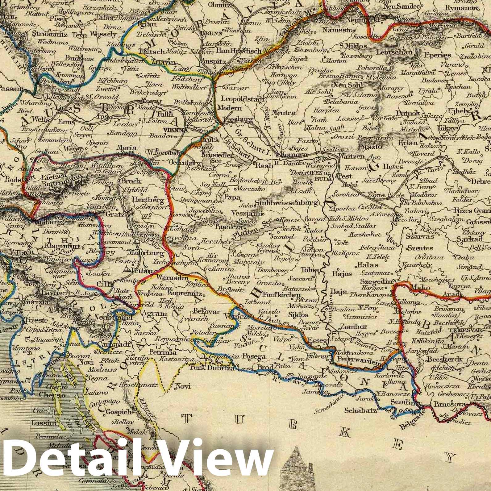 Austria, 1851 - Historical Map Print