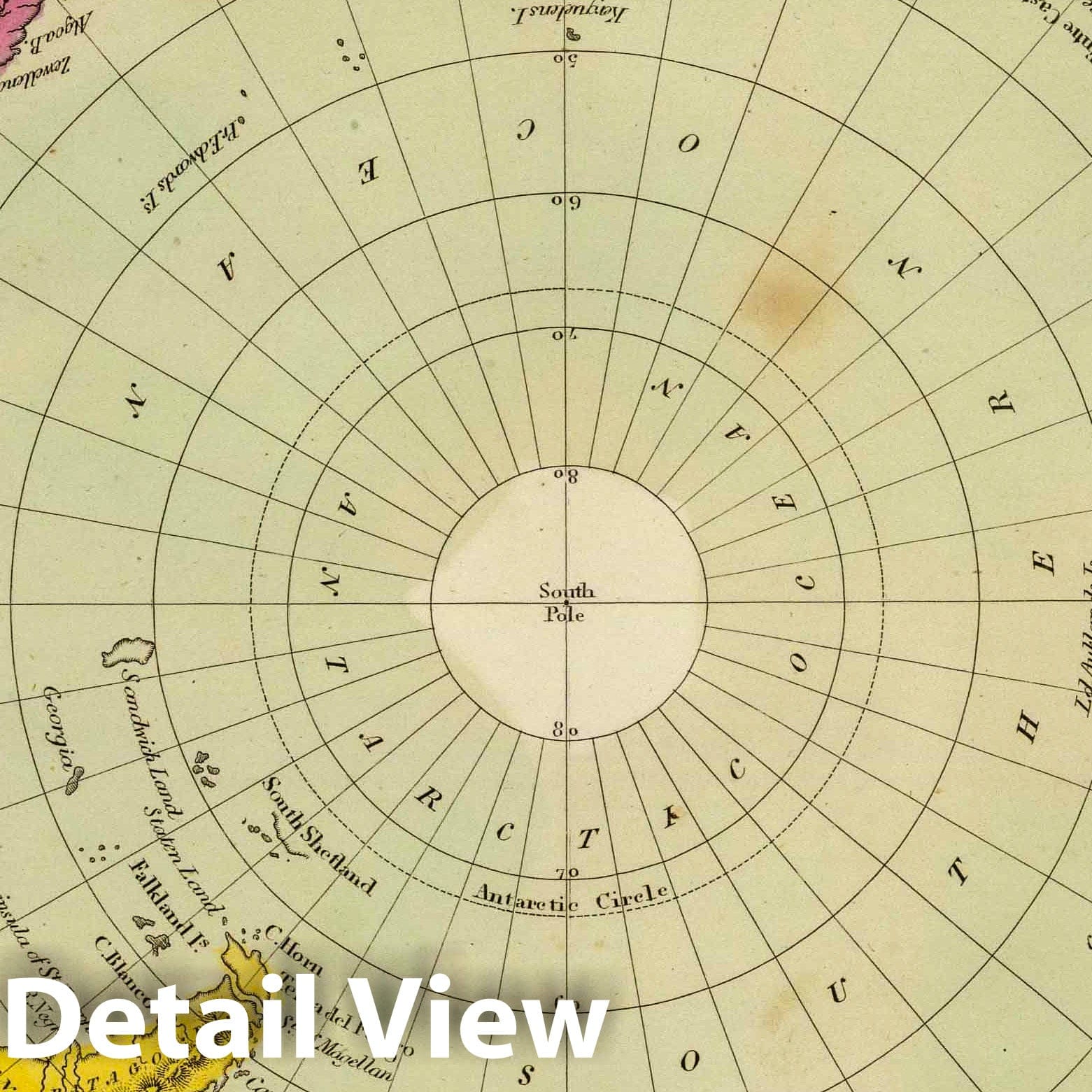Southern Hemisphere - Railroad Map, 1840 - Jeremiah Greenleaf Atlas Print