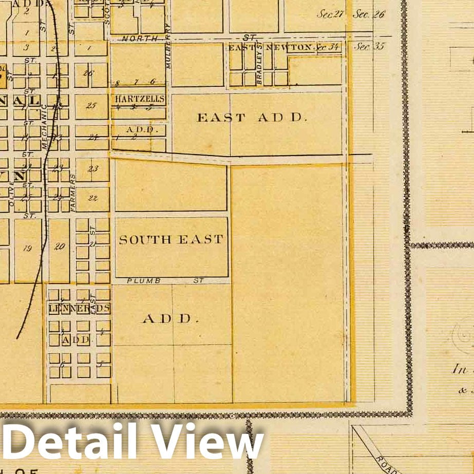 Newton, Prairie City, Kellogg and Monroe, Jasper County, Iowa 1875 Historical Map Print