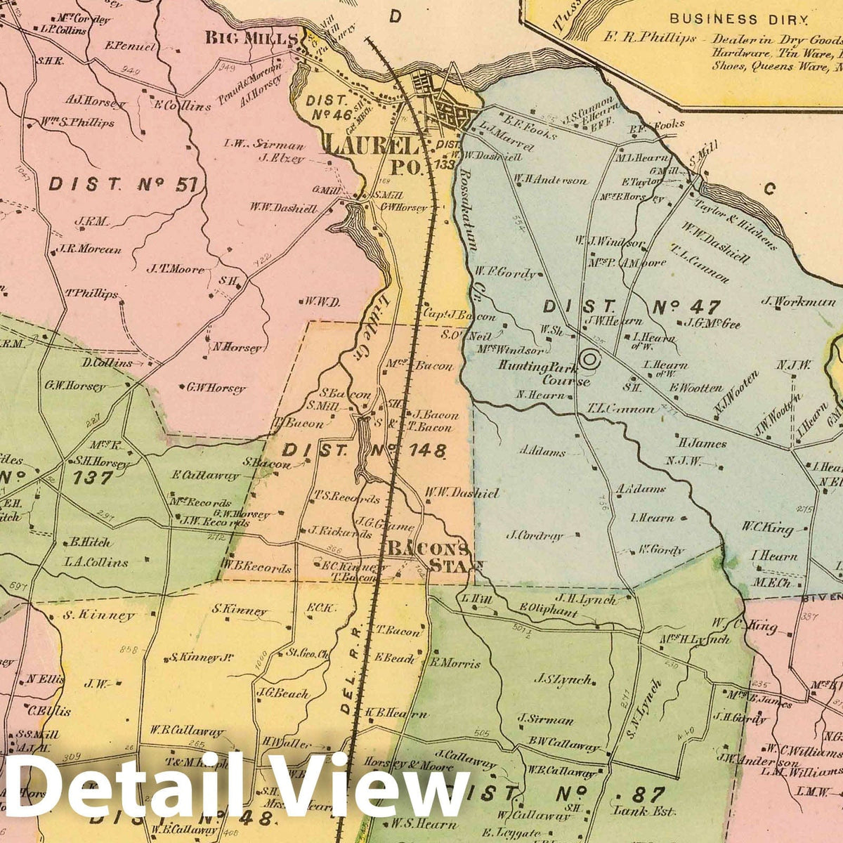 Little Creek, Sussex County, Delaware - Railroad Map, 1868