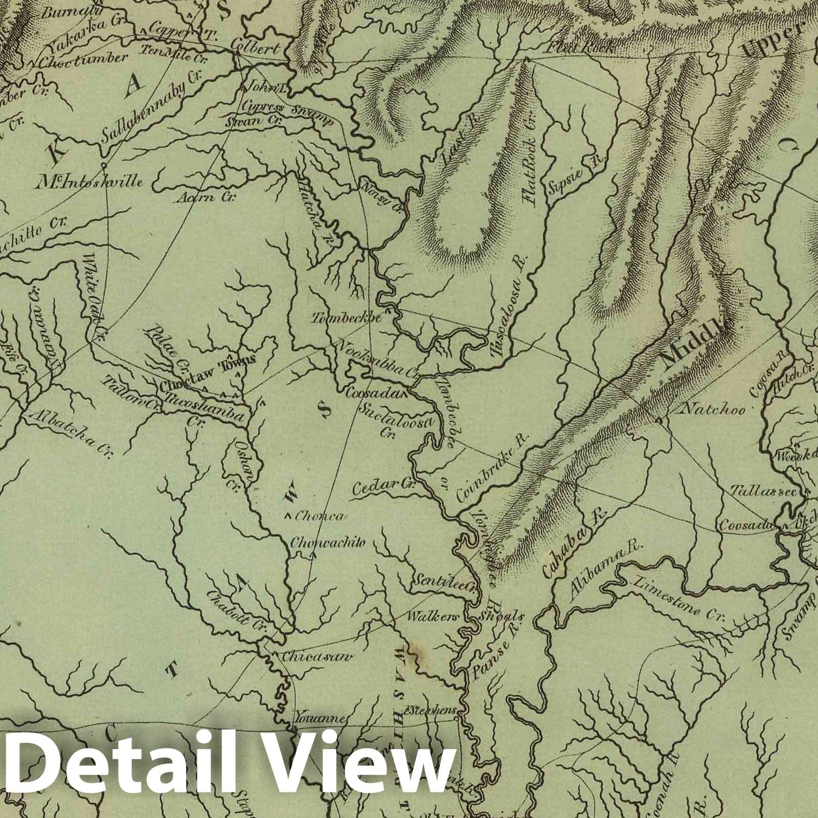 Historic Map : 1816 Mississippi Territory. - Vintage Wall Art