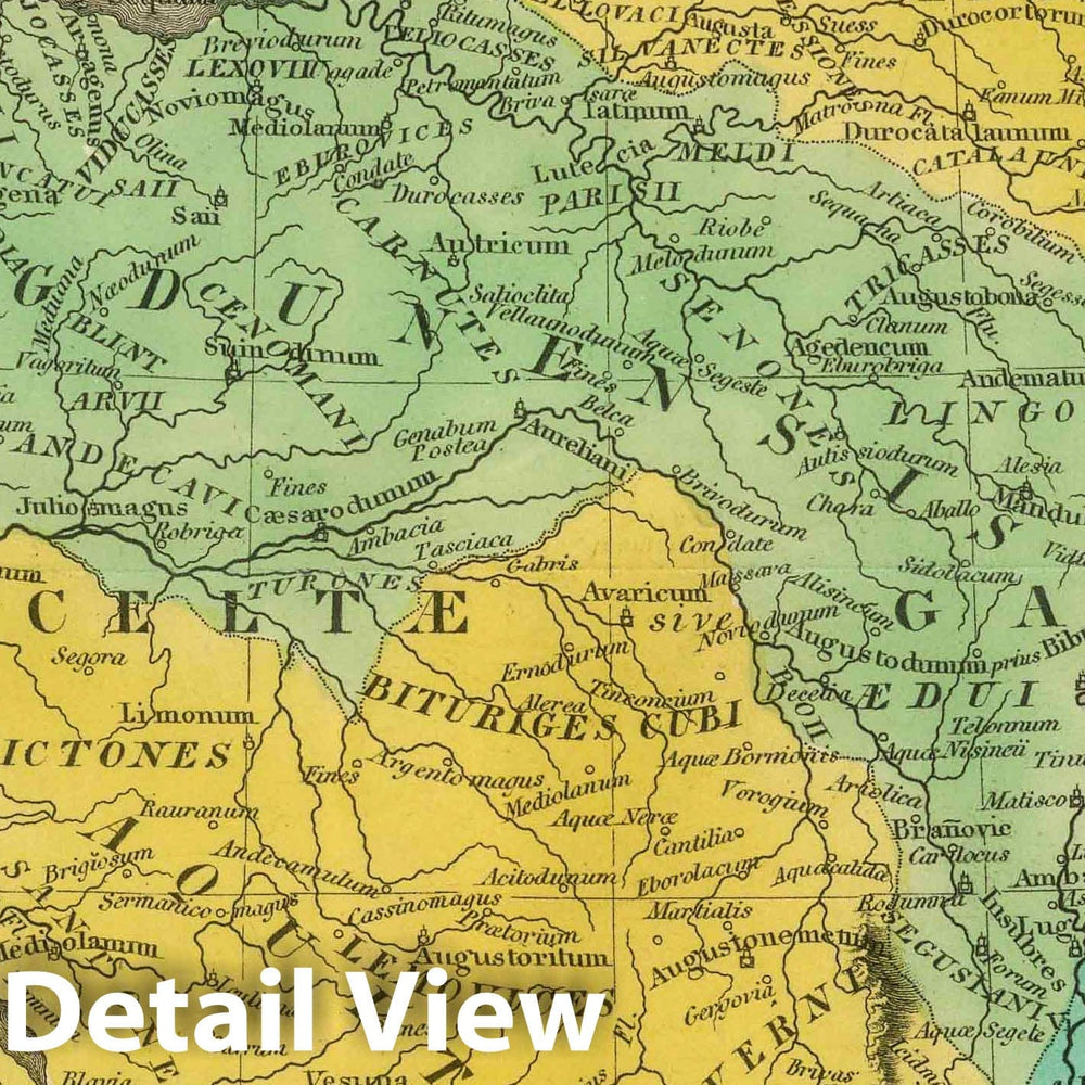 Historic Map : France, 1826 Gallia Antiqua. (1826) , Vintage Wall Art