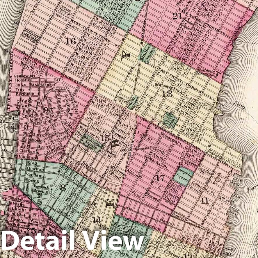 New York City - Railroad Map, 1873 - Gray's Atlas Historical Reproduction