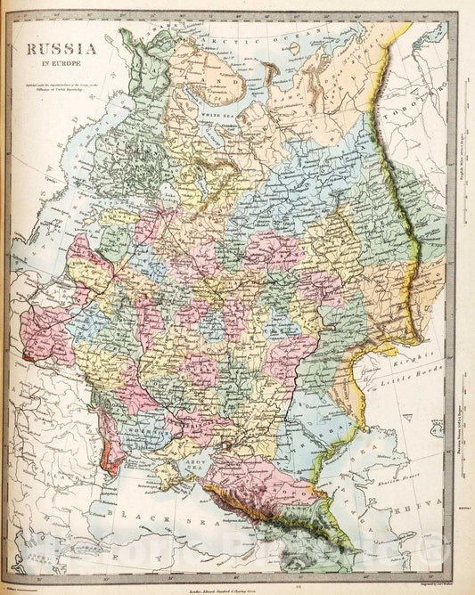 Historic Wall Map : 1865 Russia in Europe. v1 - Vintage Wall Art