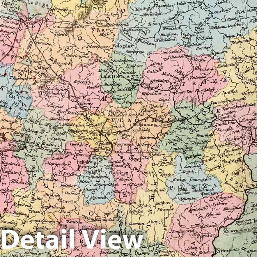 Russia in Europe - Geologic Map, 1865 - Historical Map Reproduction