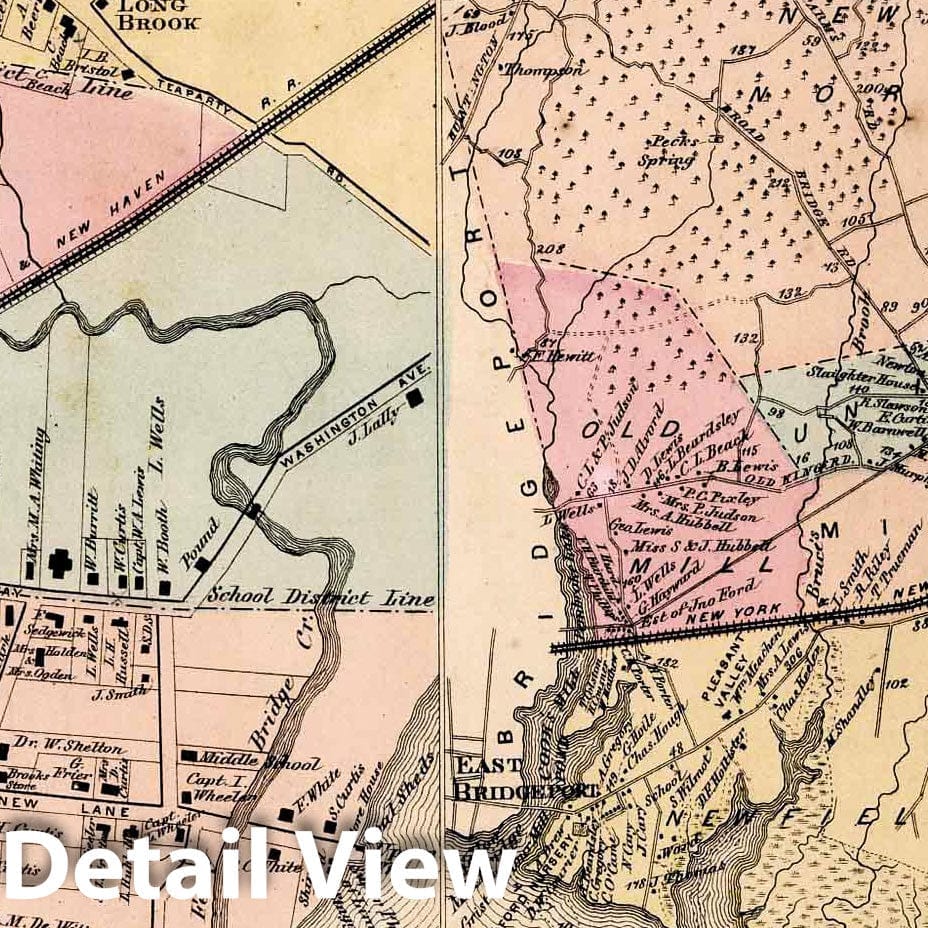 Stratford, Fairfield County, Connecticut - Property Map, 1867