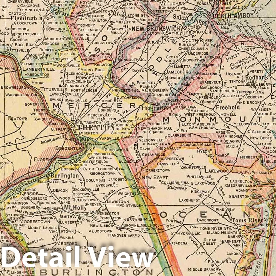 New Jersey - Road Map, 1927 - Historical Map Print