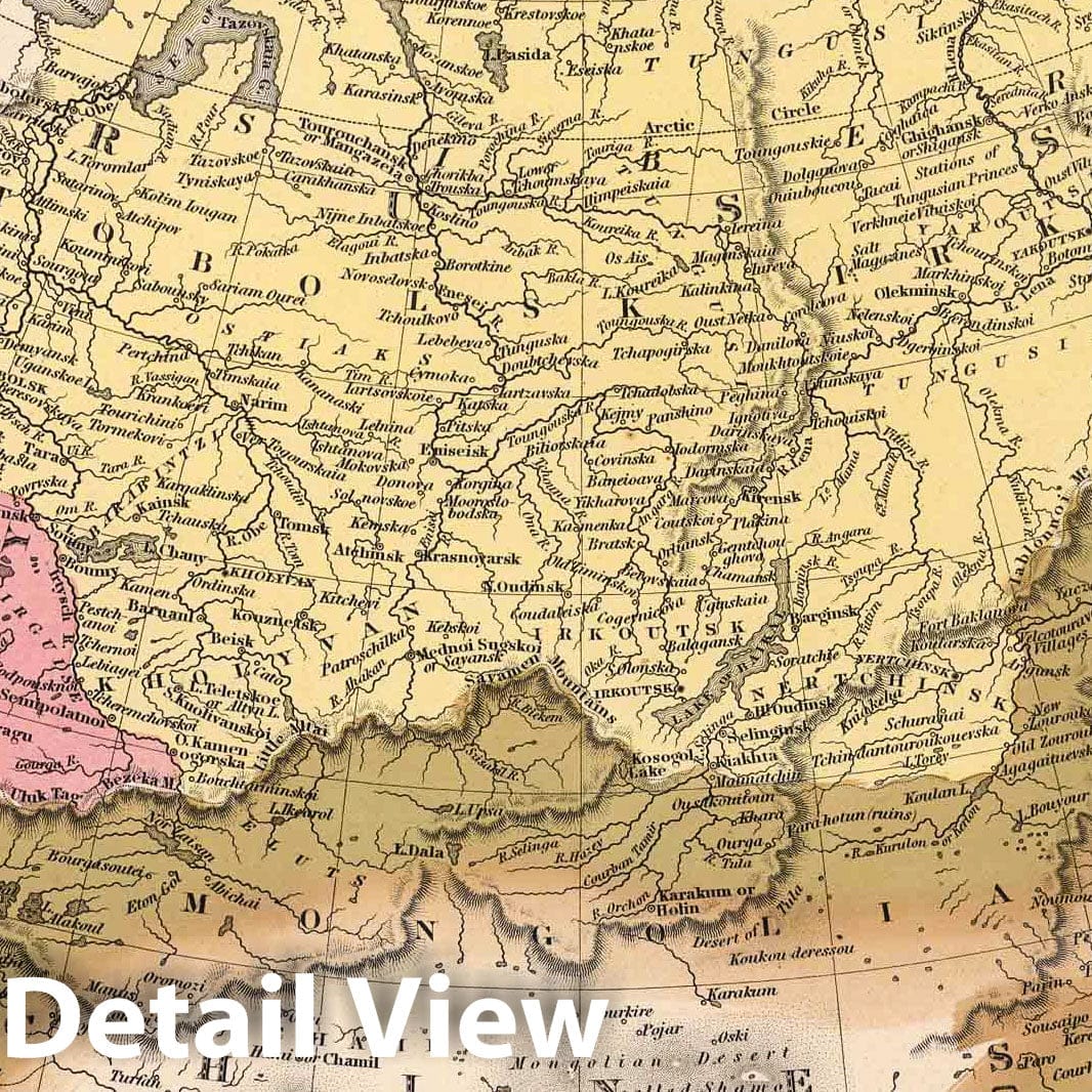 Russia in Asia and Tartary, 1850 - Historical Map Print