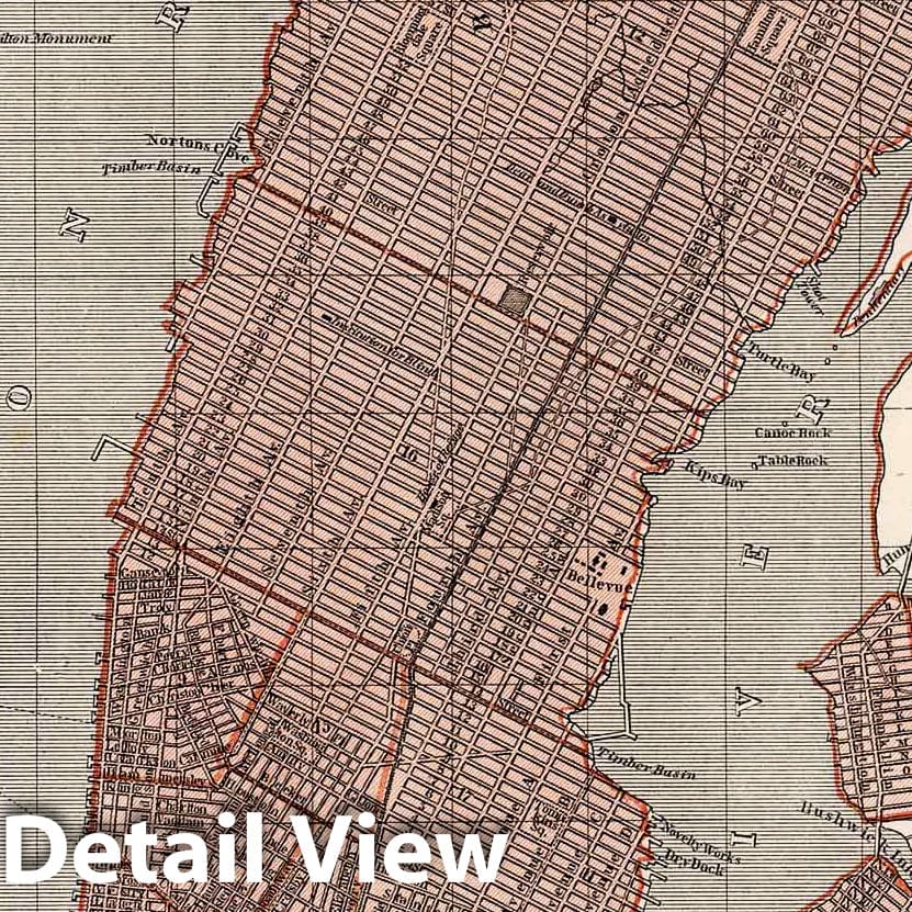 New York and Vicinity - Railroad Map, 1845 - Historical Map Reproduction
