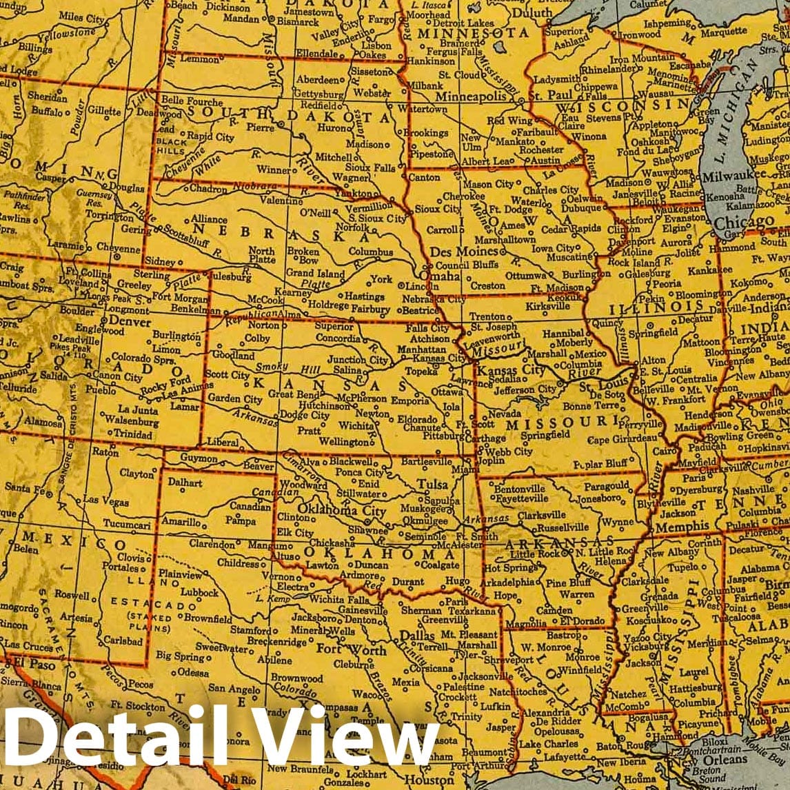 World War II: United States - Military Map, 1943 - Historical Map Print