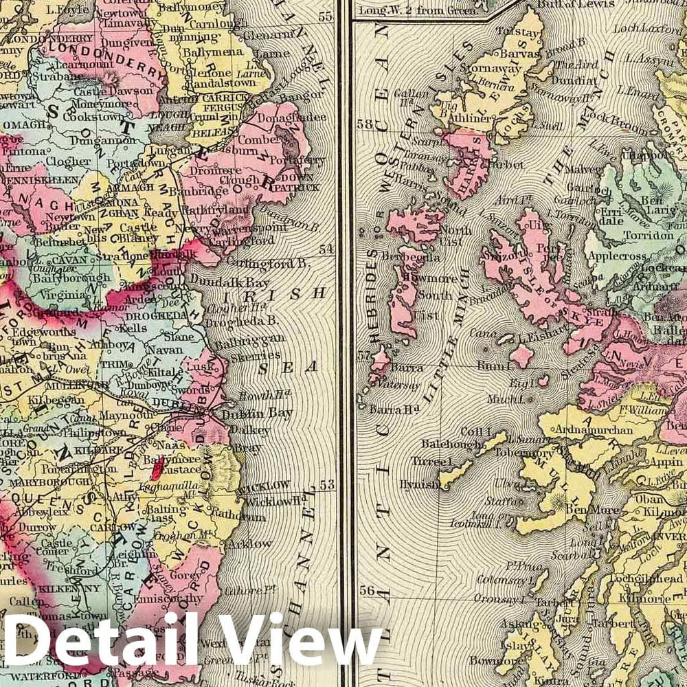 Historic Map : 1860 County Map Of Scotland. - Vintage Wall Art