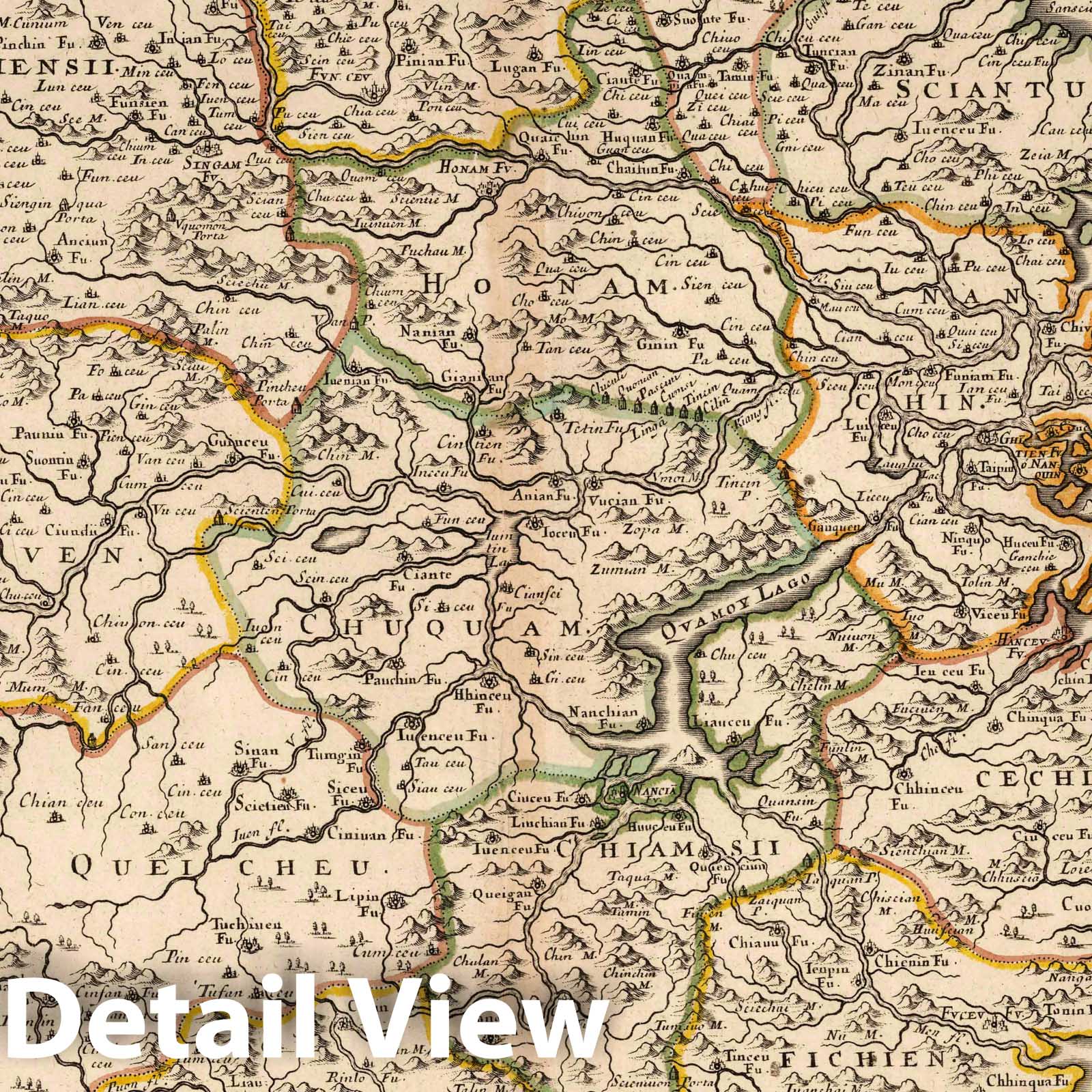 Historic Map : 1679 Kingdom of China. - Vintage Wall Art