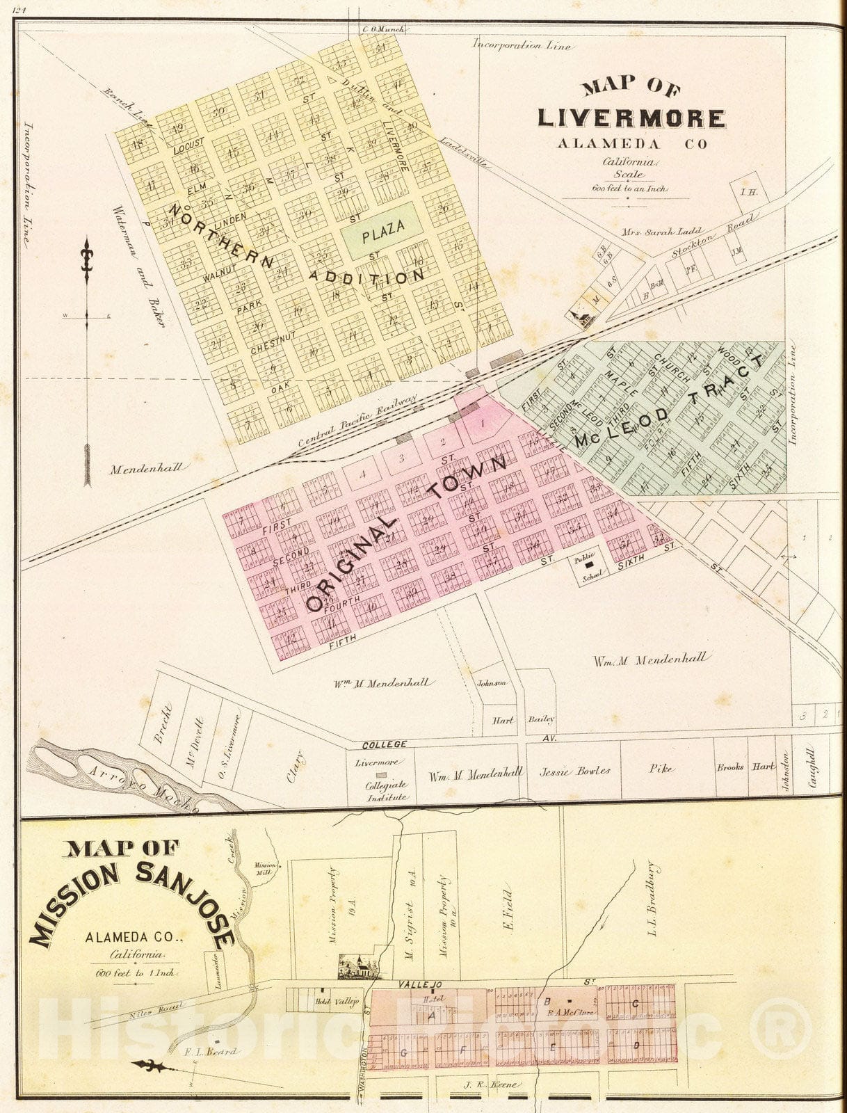 Historic Map : 1878 Livermore, Mission San Jose. - Vintage Wall Art