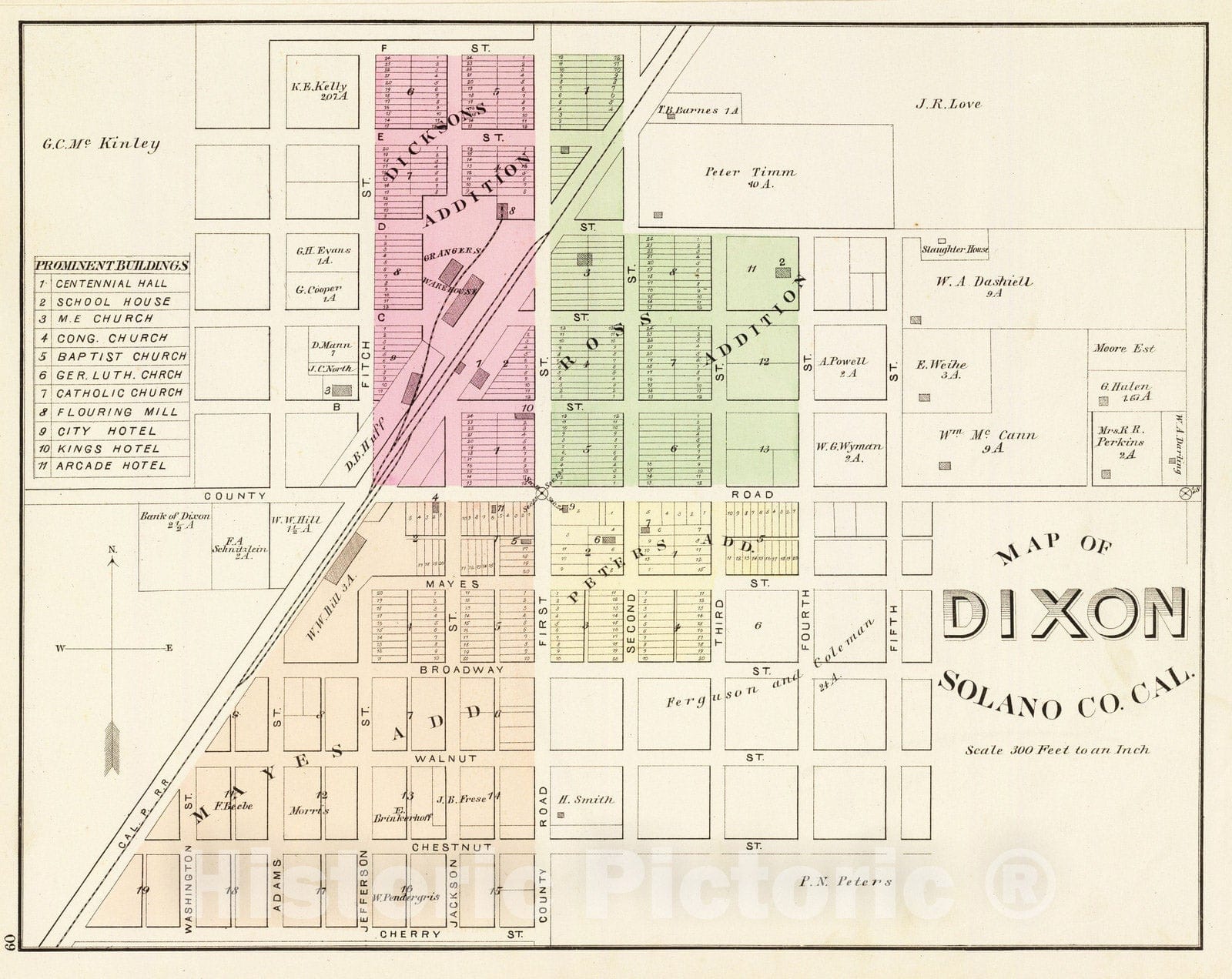 Historic Map : 1878 Dixon. - Vintage Wall Art