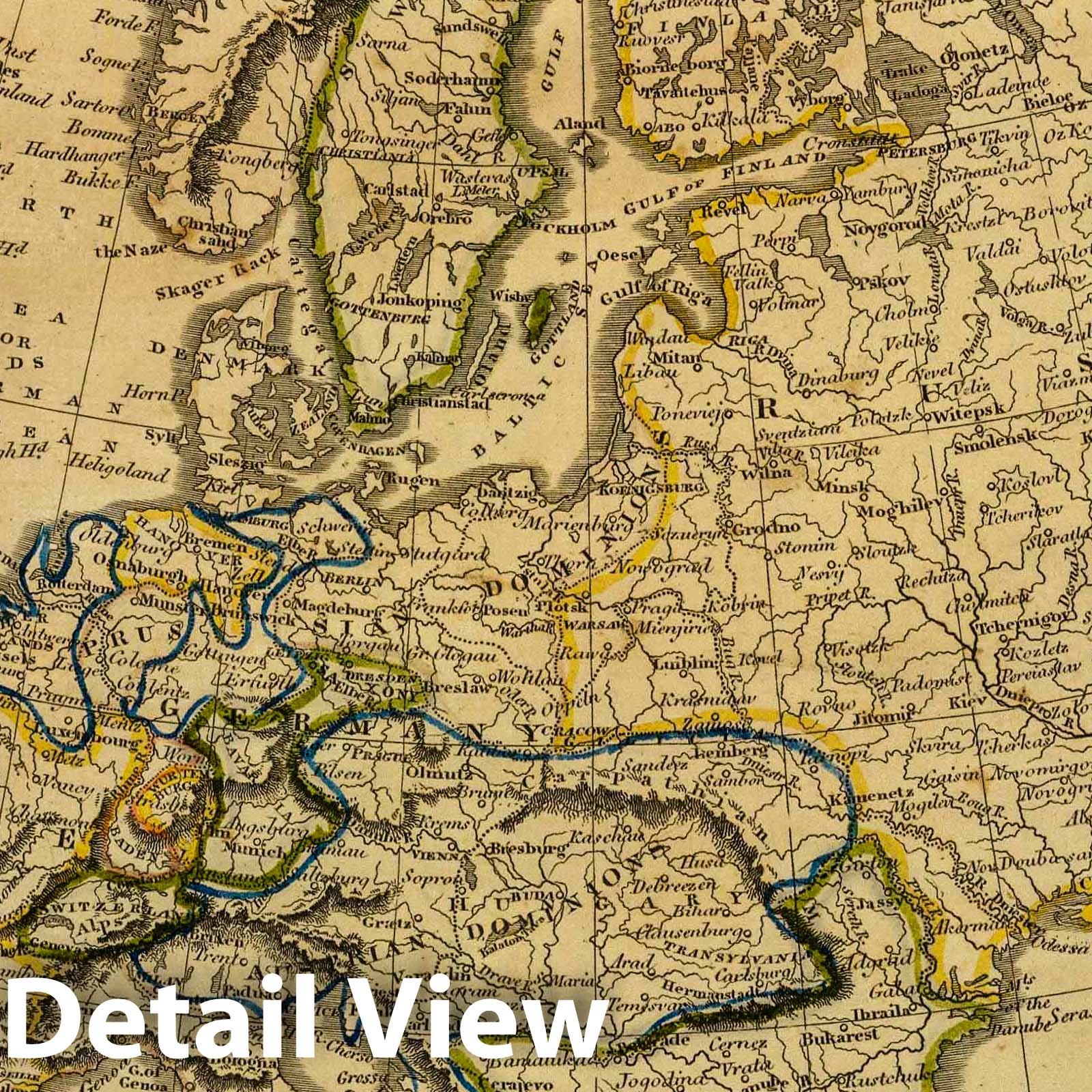 Europe, 1820 - Historical Map Print from Morse's School Geography