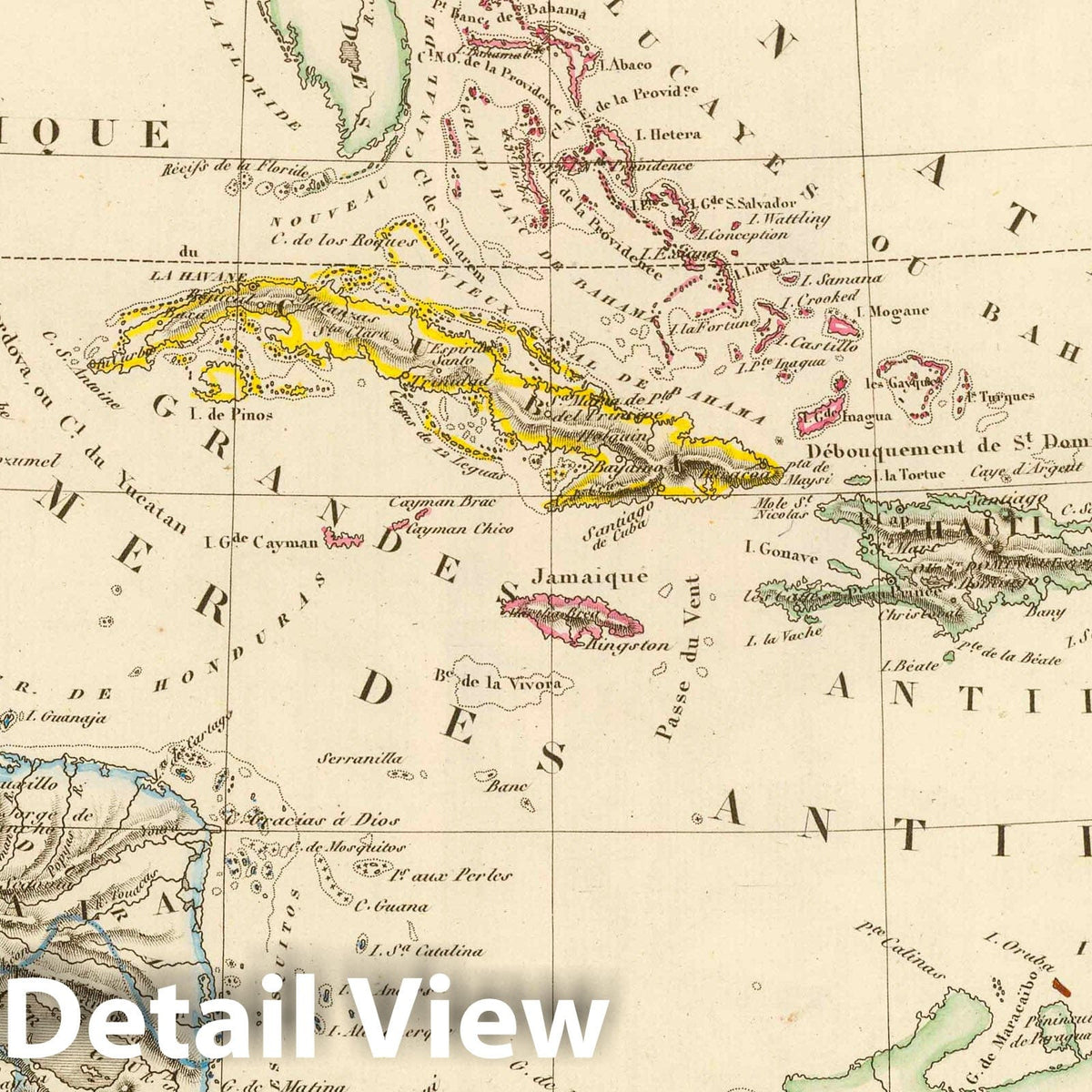 Antilles, Gulf of Mexico, and Guatemala - River Map, 1837