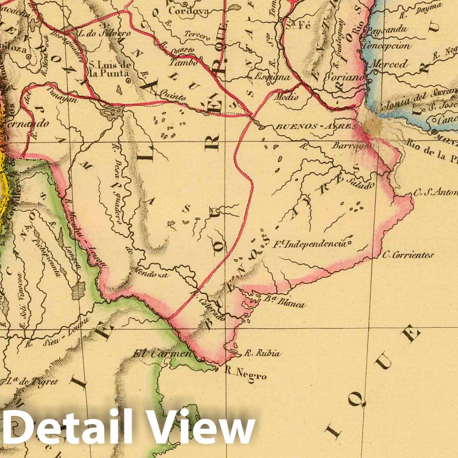 Chile, La Plata, and Patagonia - 1837 Historical Map Print