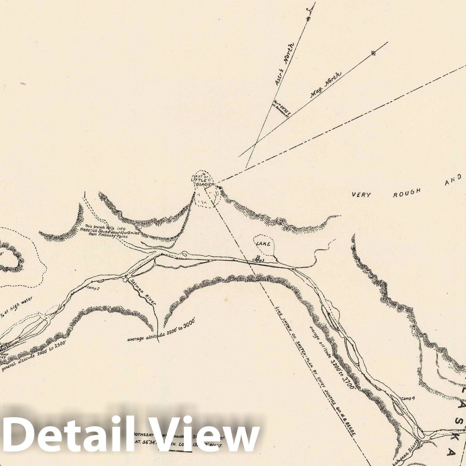Stickeen River, Alaska-British Columbia Boundary, 1877 - Historical Map Print