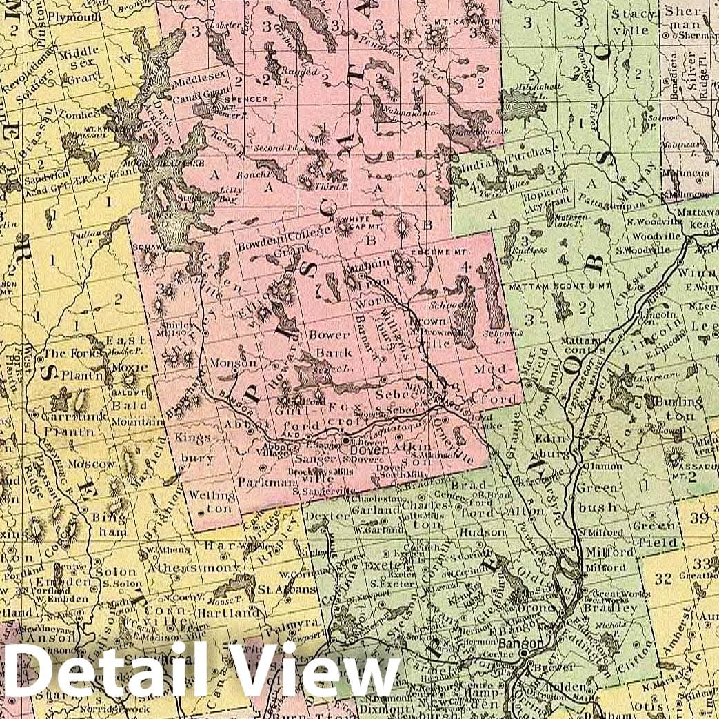 Maine - Railroad Map, 1890 - Mitchell's Atlas
