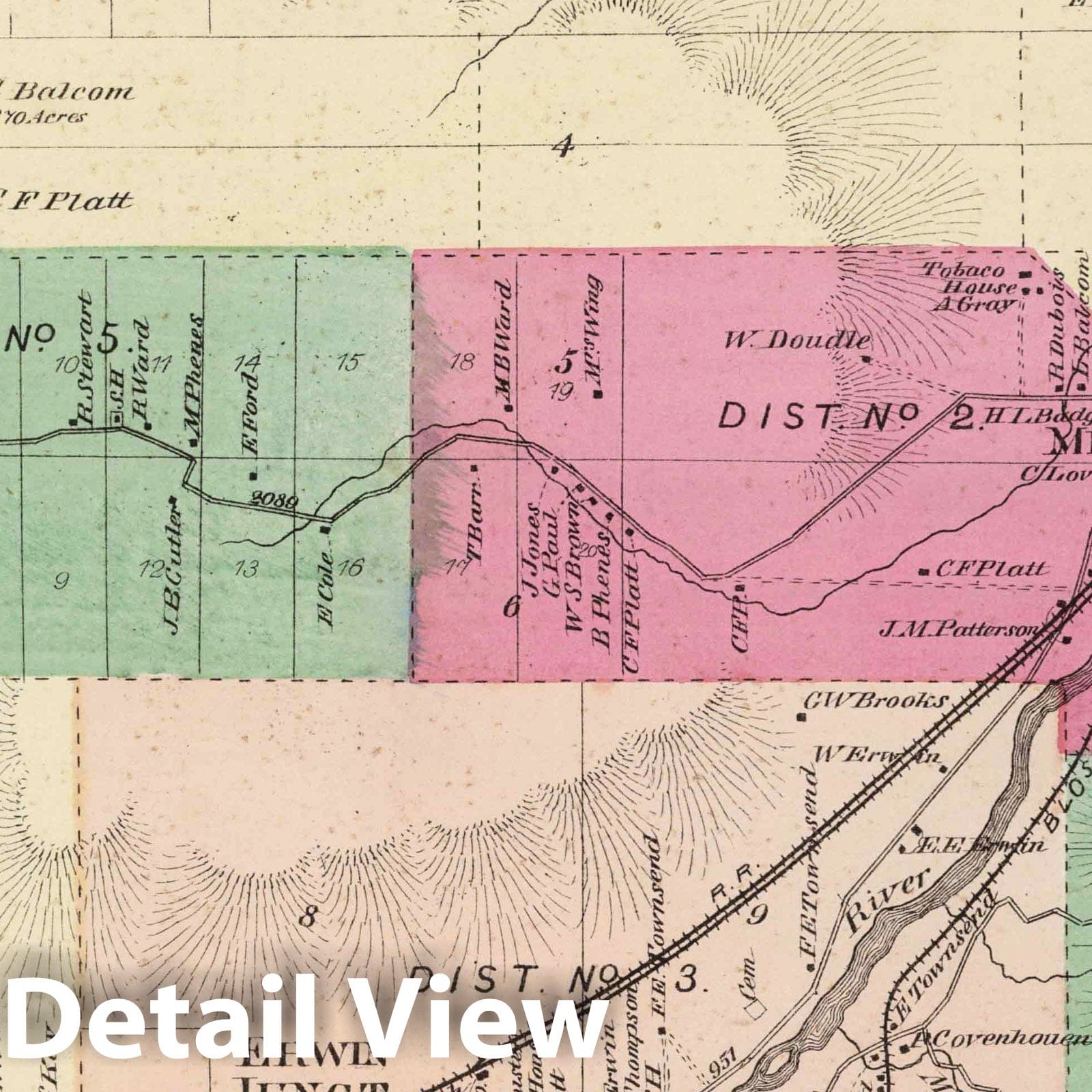 Erwin, New York 1873 Cadastral Map - Steuben County Historical Map Print