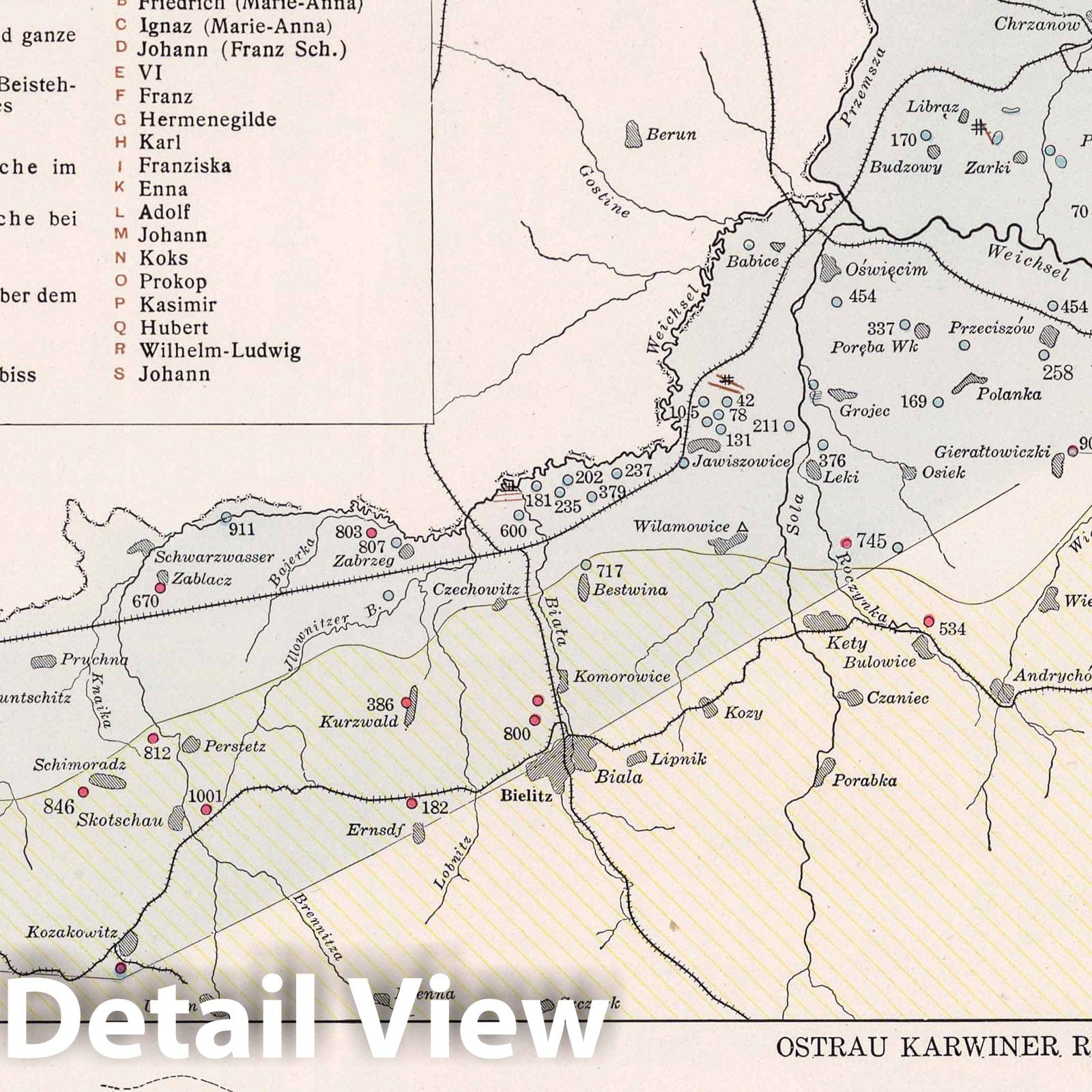 Ostrau-Karwin-Krakau Coal Fields, Austria - Geologic Map, 1913