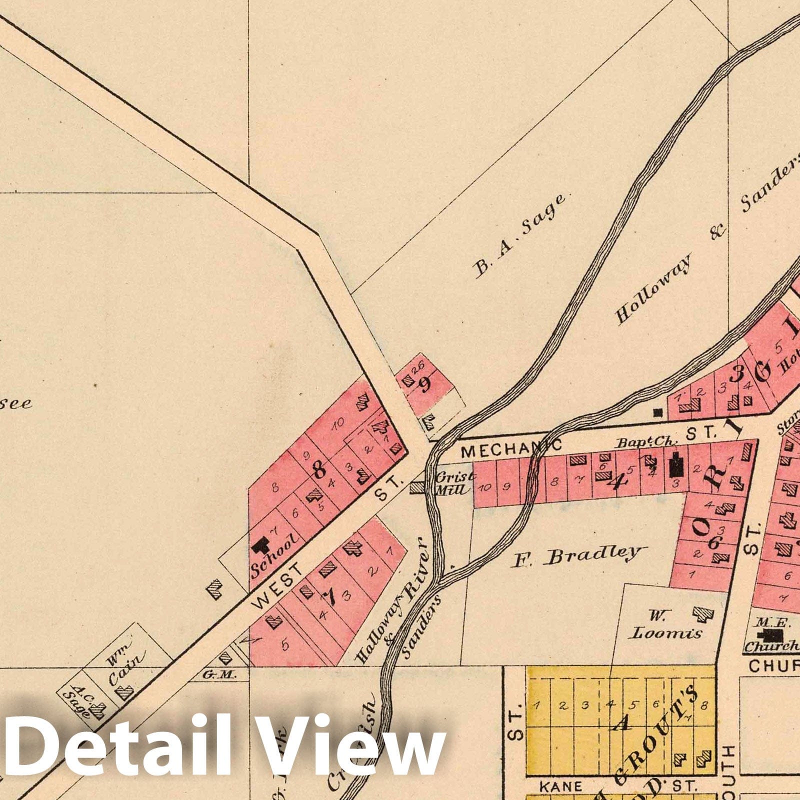 Fall River, Wisconsin - Property Map, 1890 - Historical Cadastral Print