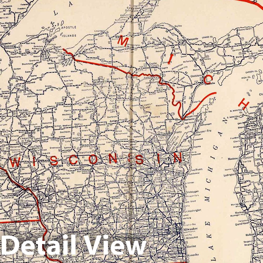 United States - Paved Roads, 1927 - Historical Map Print