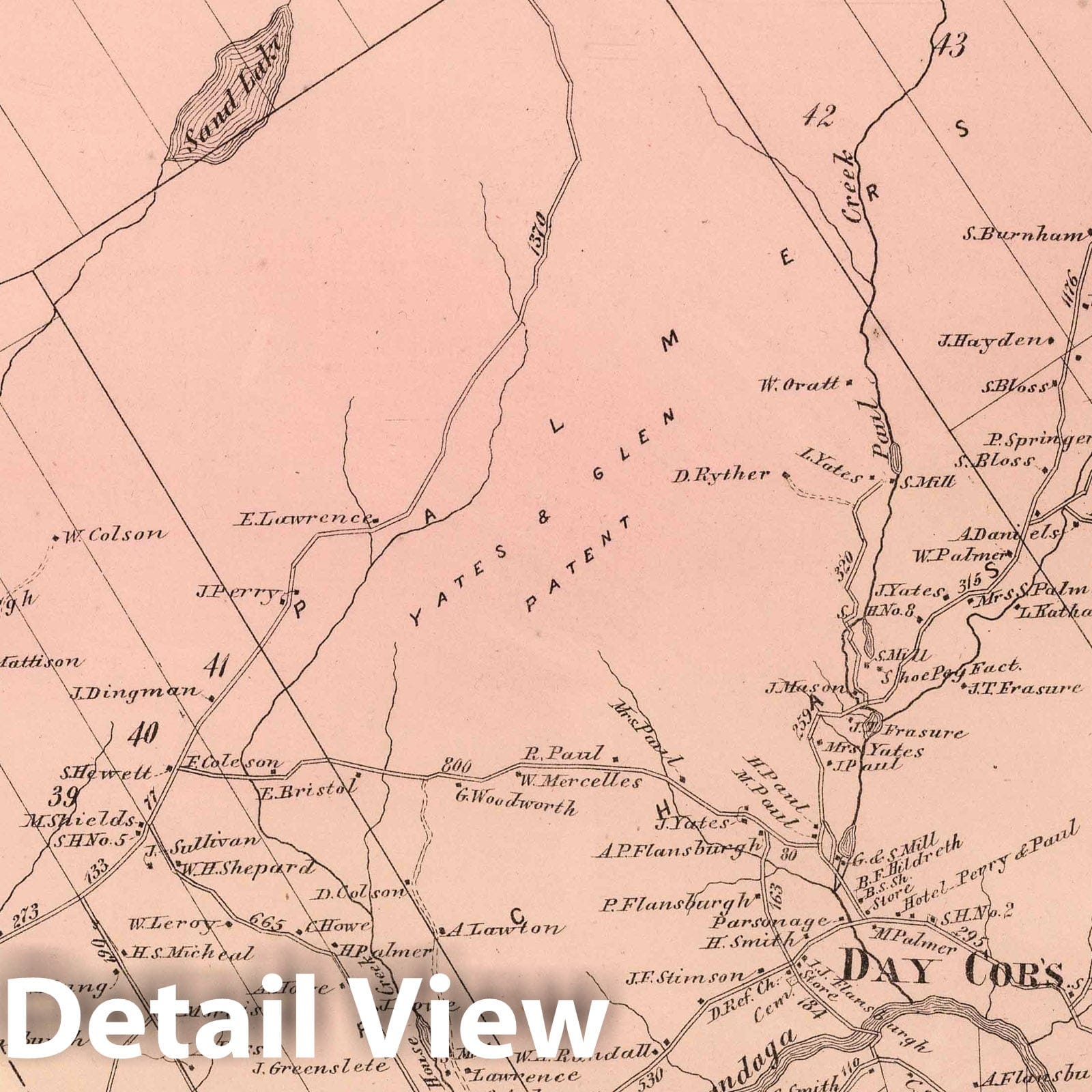 Day, Saratoga County, New York - Property Map, 1866