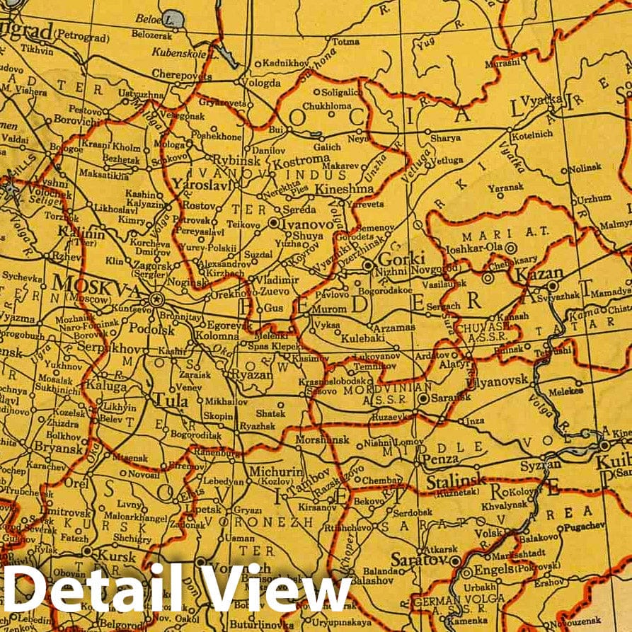 World War II: Soviet Union, European Part - Railroad Map, 1943