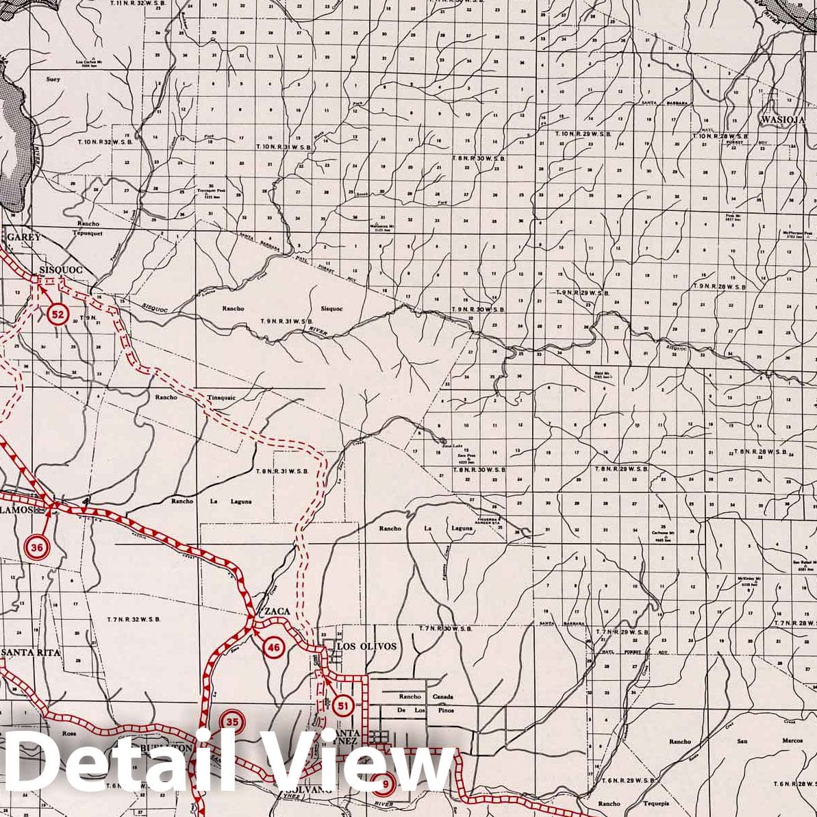 Santa Barbara County California - Road Map, 1935