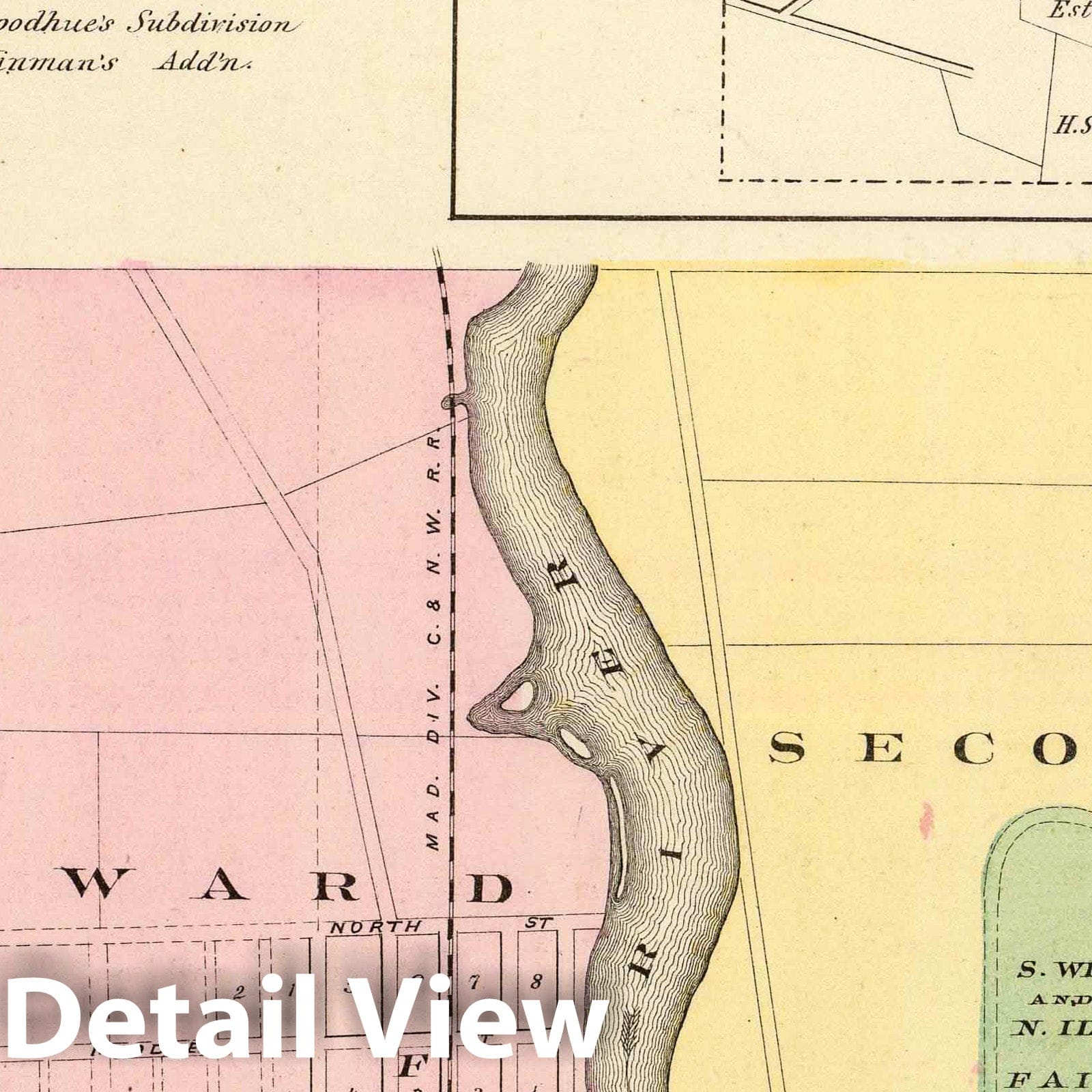 Beloit and Shullsburg, Wisconsin - 1878 Historical City Map Print