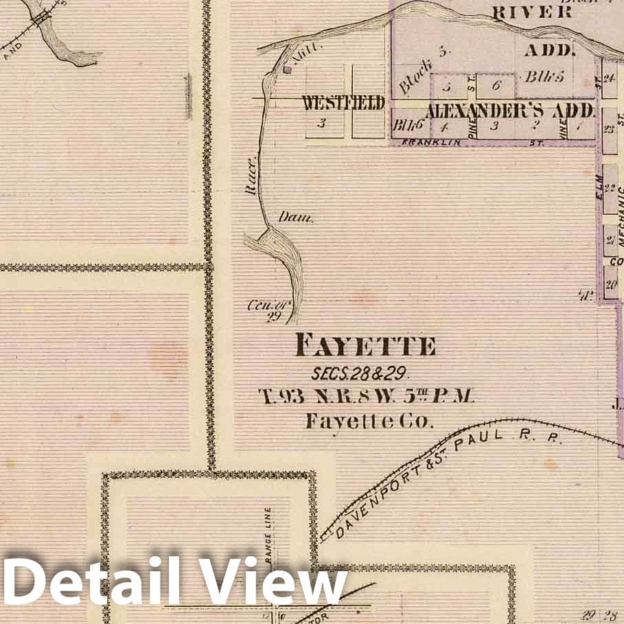 Iowa Falls, State Center, Nashua, Fayette, New Hampton, and Lawler, 1875 - Historical Map Print
