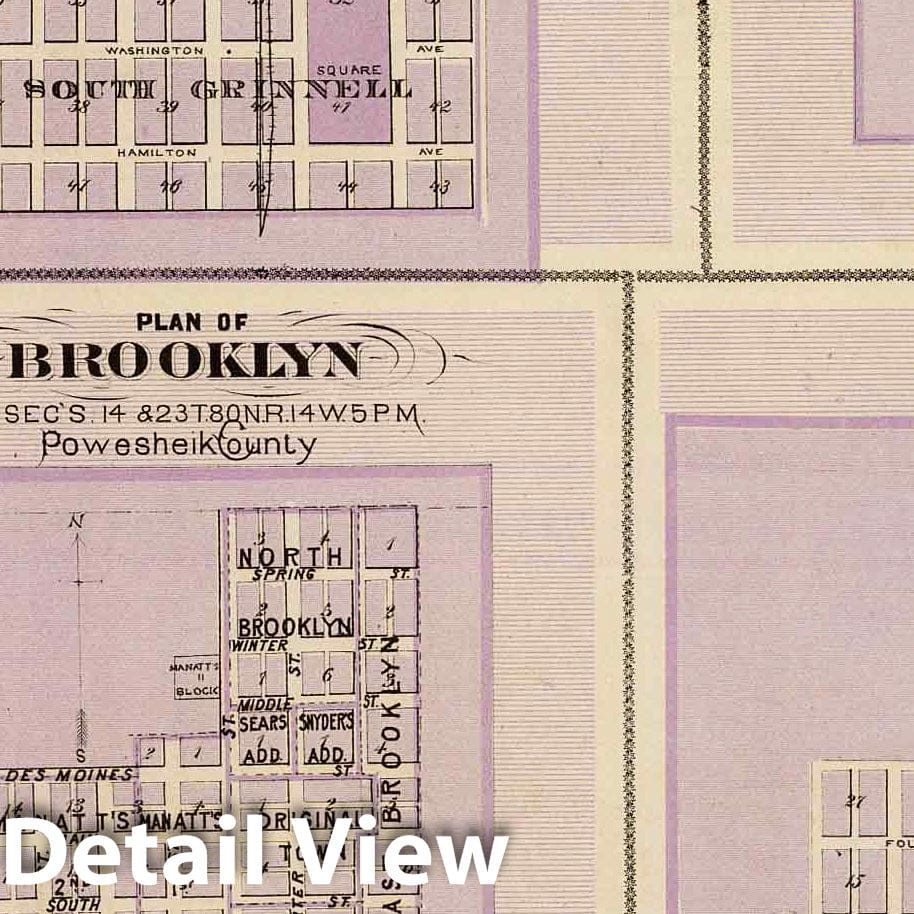 Poweshiek County, Iowa Township Maps, 1875 - Brooklyn, Grinnell, Montezuma, Malcolm