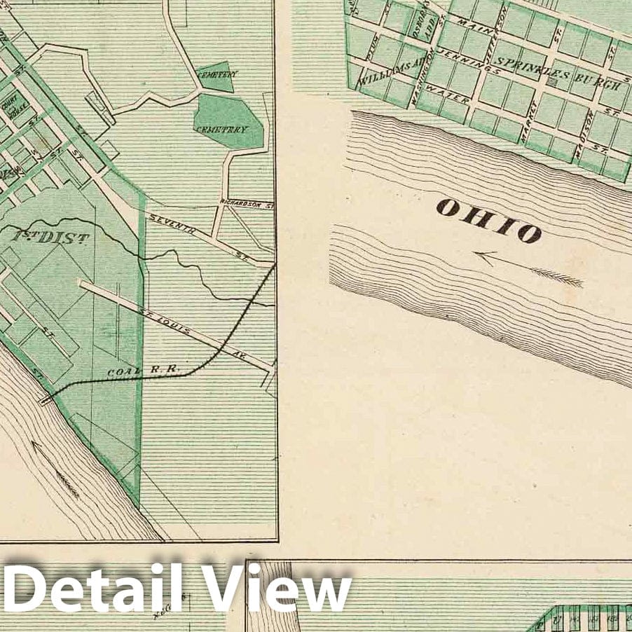 Newburgh, Warrick County; Boonville, Troy, Cannelton, Tell City, Perry County, Indiana 1876 Map