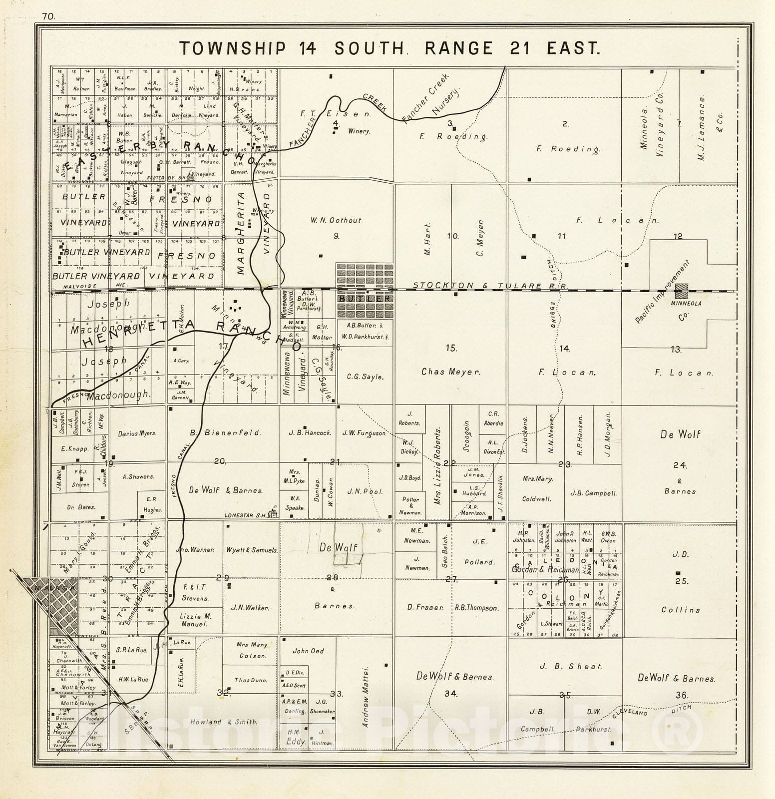 Historic Map : 1891 R.21E T.14S. - Vintage Wall Art