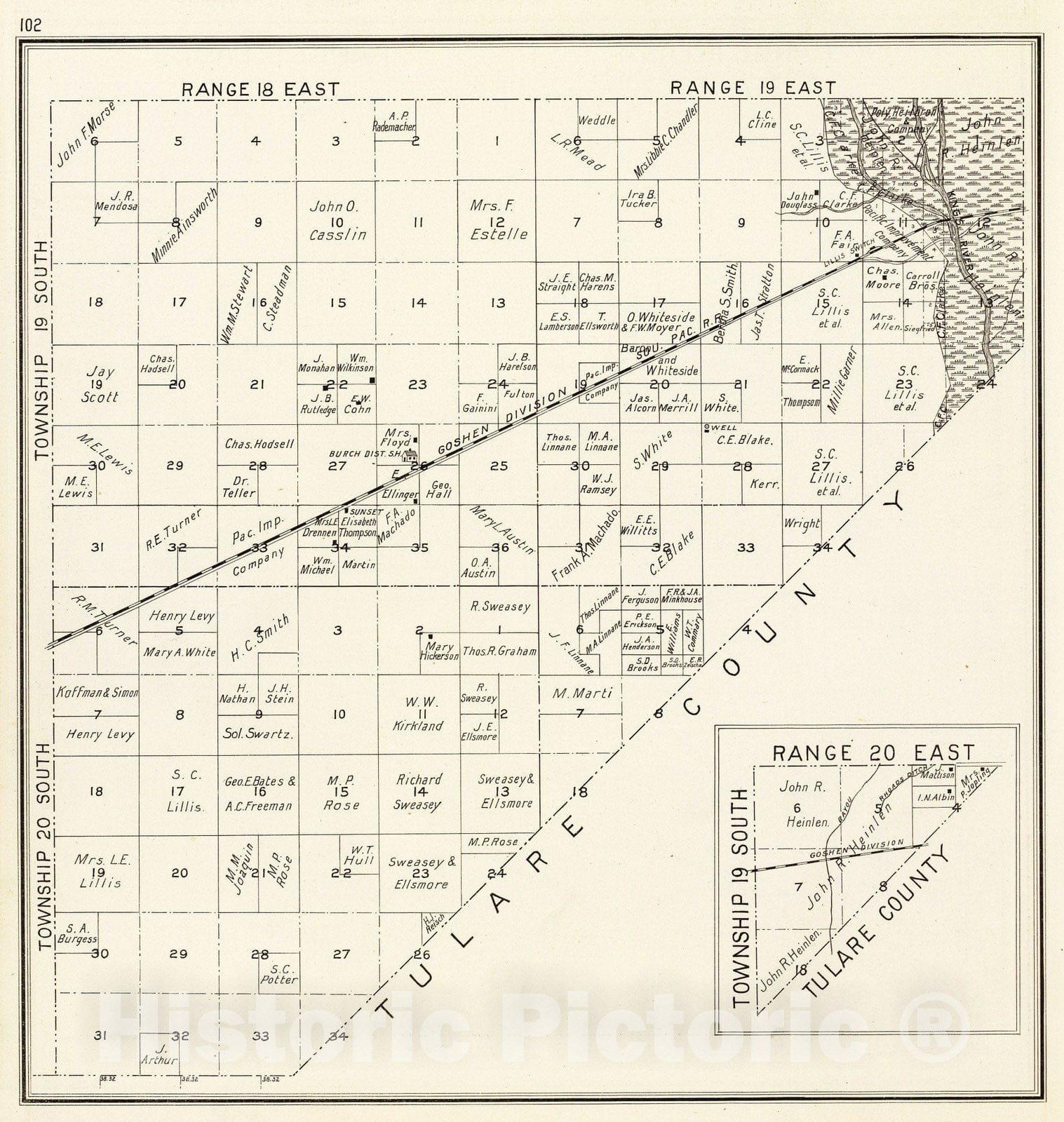 Historic Map : 1891 R.18-20E T.19-20S. - Vintage Wall Art