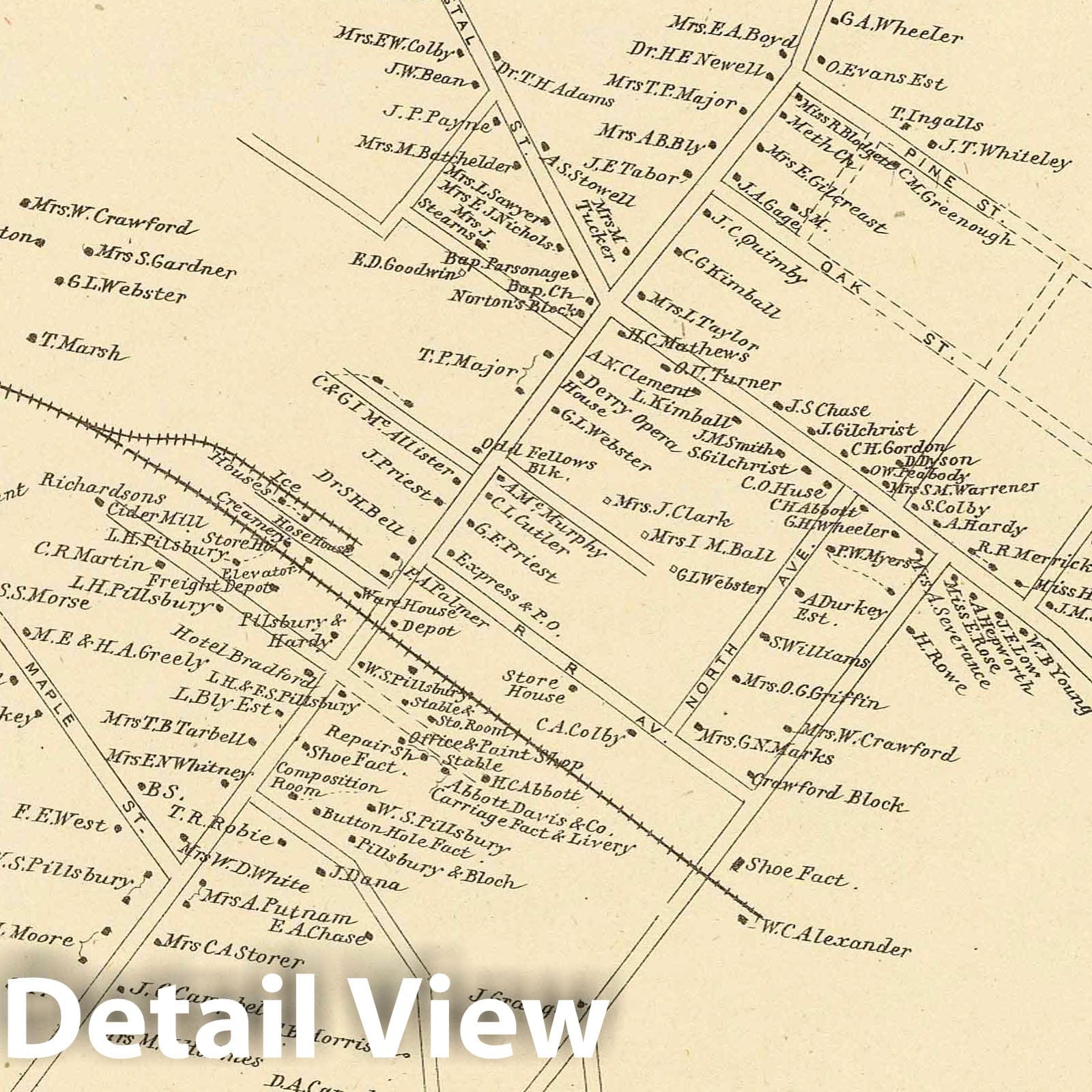 Derry Depot P.O., town of Derry, Rockingham Co. - 1892 Historical Map Print