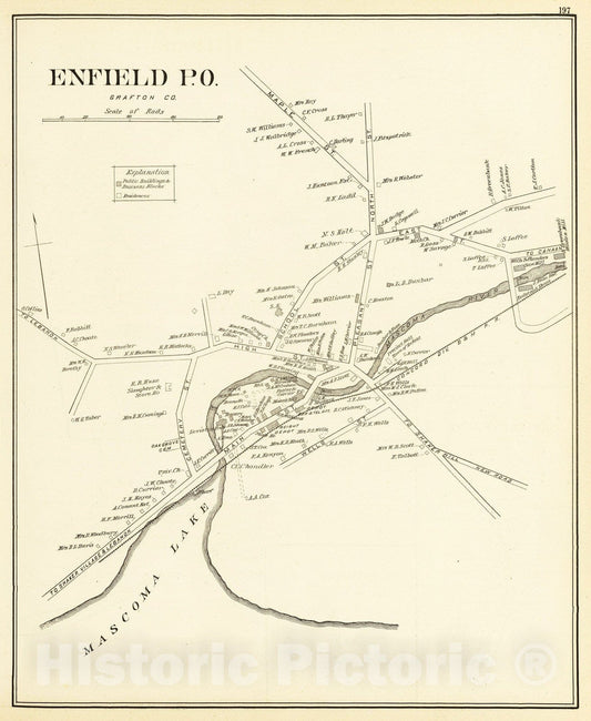 Enfield, Grafton County, New Hampshire - Railroad Map, 1892