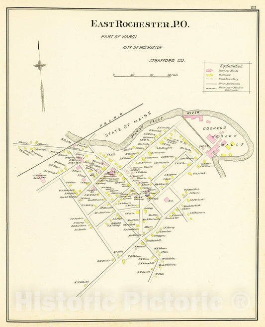East Rochester - Railroad Map, 1892 - Historical Map Print