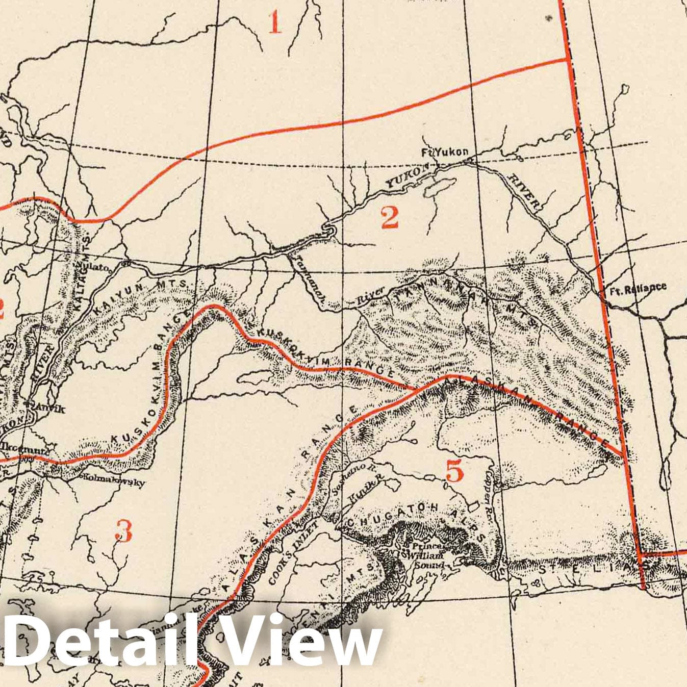 Alaska and Adjoining Regions - Boundary Map, 1882 - Historical Map Print