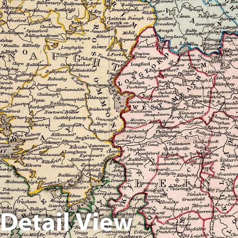 Ireland - River Map, 1832 - Historical Map Print