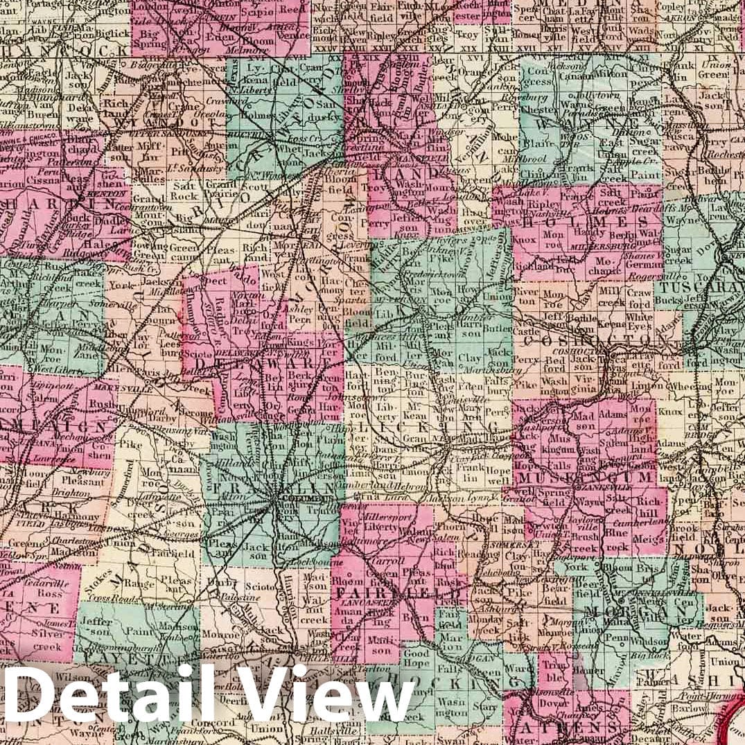 Historic Map : 1873 Ohio. - Vintage Wall Art