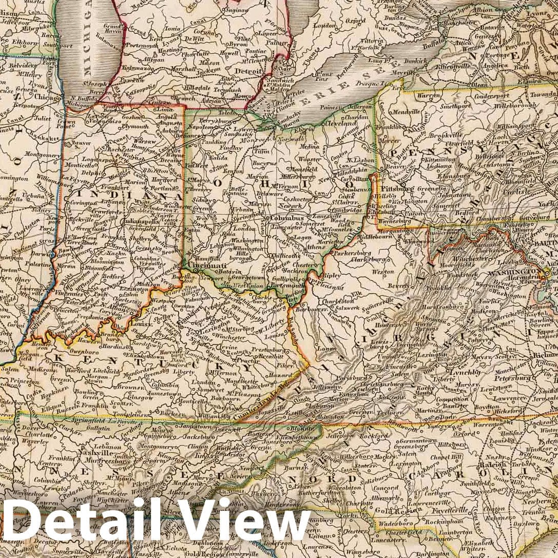 United States, 1851 - Historical Map Print from Stieler's Hand-Atlas