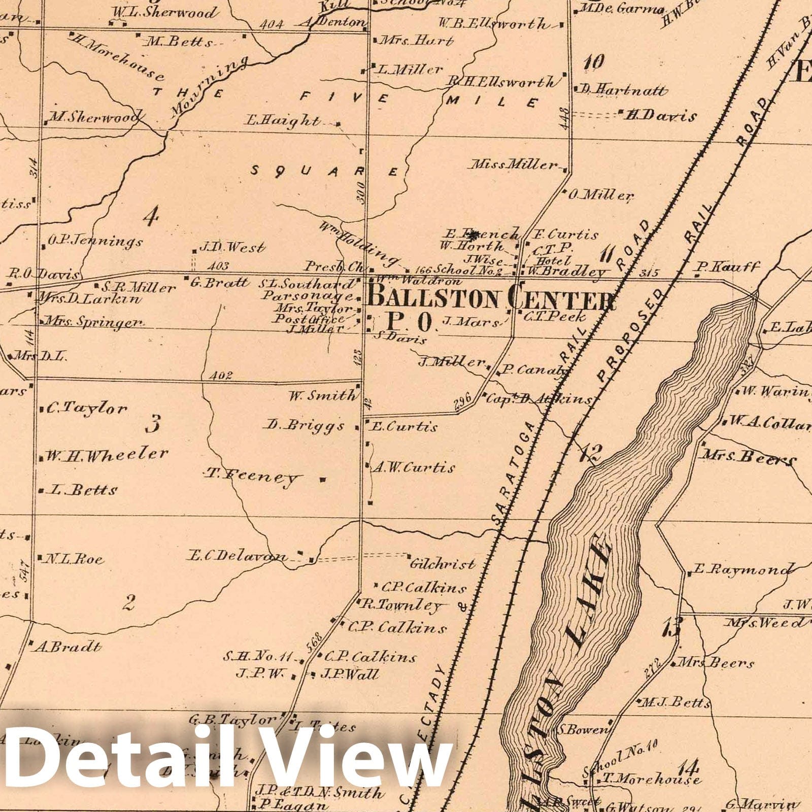 Ballston, Saratoga County, New York - Property Map, 1866