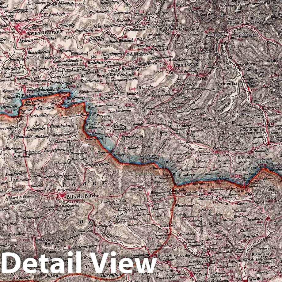 Württemberg, Baden, and Hohenzollern - Road Map, 1833 - Historical Map Reproduction