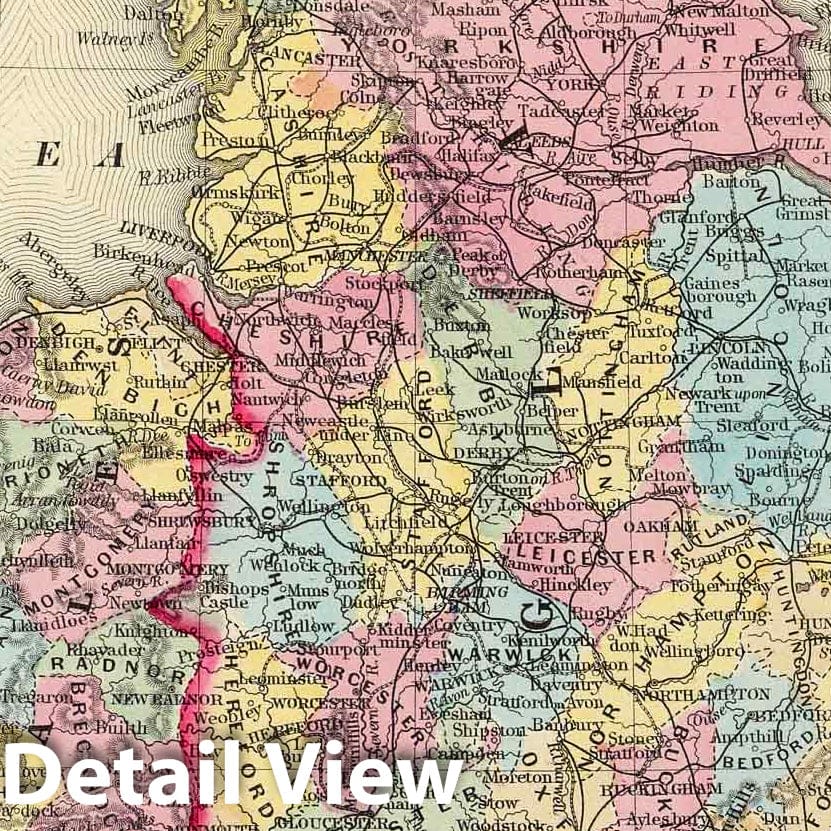 England and Wales, 1860 - Historical County Map Print